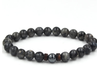 Personality Men's Black Volcanic Stone Bracelet