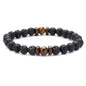 Personality Men's Black Volcanic Stone Bracelet