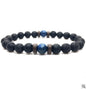 Personality Men's Black Volcanic Stone Bracelet