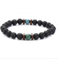 Personality Men's Black Volcanic Stone Bracelet