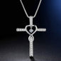 Infinity Love God We Trust Christian Cross Birthstone Crystal Pendant Necklace Colour Gems Zircon Heart Necklace Women Jewelry