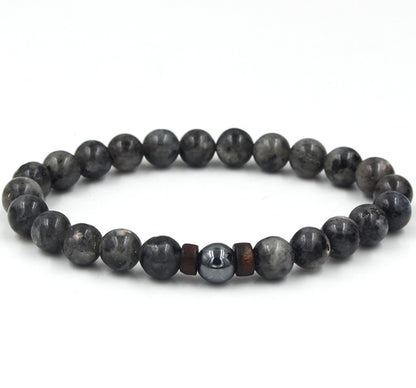 Personality Men's Black Volcanic Stone Bracelet