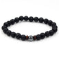 Personality Men's Black Volcanic Stone Bracelet