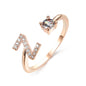 New Design Adjustable 26 Initial Letter Ring Fashion Jewelry For Women Simple Elegant Jewelry