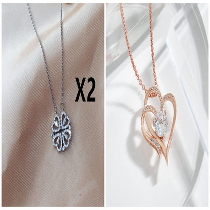 Explosive Style Detachable Deformed Four-leaf Clover Necklace For Women A Multi-wearing Zircon Small Love Short Clavicle Chain