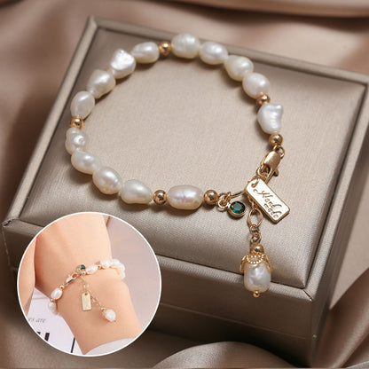 Natural Zircon Pearl Bracelet Ins Fashion Luxury Jewelry